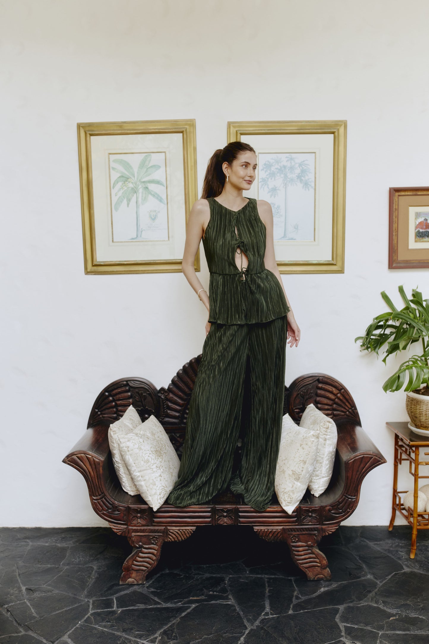 Micro Pleated Palazzo Set