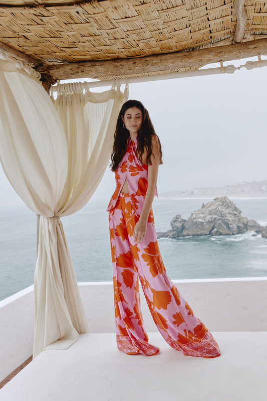 Printed and embroidered Palazzo Set