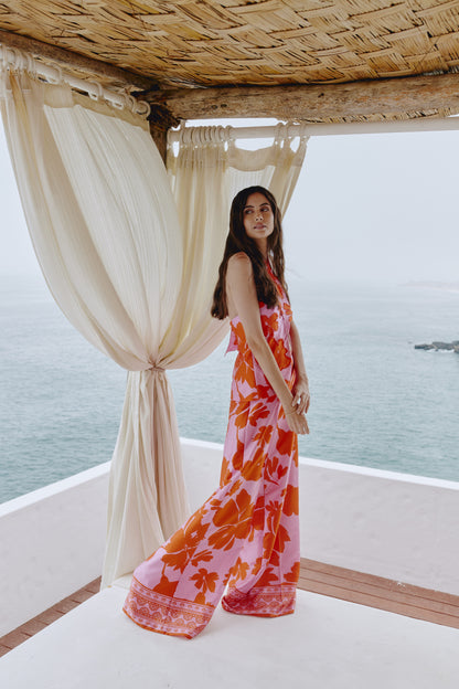 Printed and embroidered Palazzo Set